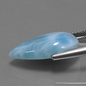 Larimar azul natural de 11,31 ct, en forma de pera, opaco