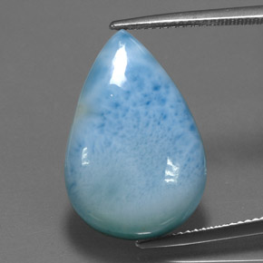 Larimar azul natural de 18,19 ct, en forma de pera, opaco