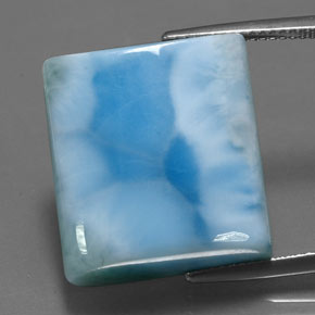 Larimar azul natural de 31,65 ct, baguette, opaco