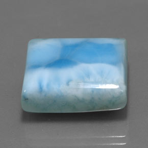 Larimar azul natural de 31,65 ct, baguette, opaco