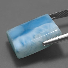 Larimar azul natural de 31,65 ct, baguette, opaco