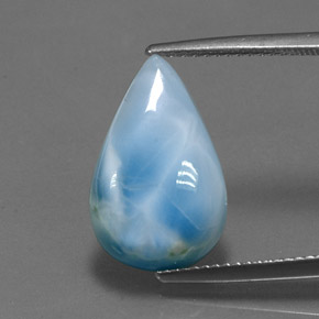 larimar Azul natural de 5.64 ct, En forma de pera, Opaco