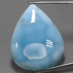 Larimar azul natural de 52,05 ct, en forma de pera, opaco