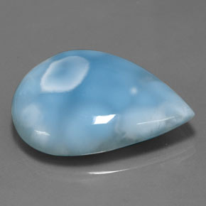 Larimar azul natural de 52,05 ct, en forma de pera, opaco