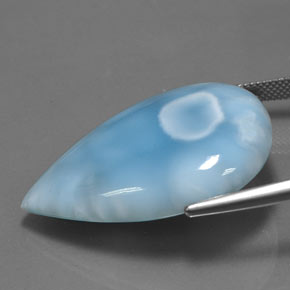 Larimar azul natural de 52,05 ct, en forma de pera, opaco