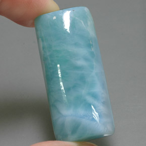 Larimar azul natural de 60,74 ct, baguette, opaco