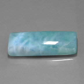 Larimar azul natural de 60,74 ct, baguette, opaco