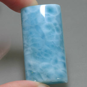 Larimar azul natural de 67,95 ct, baguette, opaco