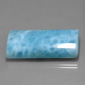 Larimar azul natural de 67,95 ct, baguette, opaco