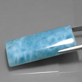 Larimar azul natural de 67,95 ct, baguette, opaco