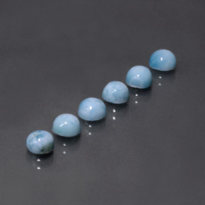 Gemas de larimar azul natural de  ct, corte redondo, opaco