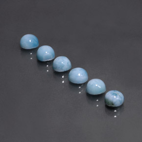 Gemas de larimar azul natural de  ct, corte redondo, opaco