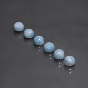 Gemas de larimar azul natural de  ct, corte redondo, opaco