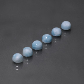 Gemas de larimar azul natural de  ct, corte redondo, opaco
