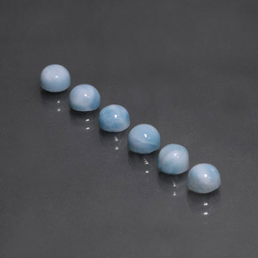 Gemas de larimar azul natural de  ct, corte redondo, opaco