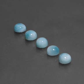 Gemas de larimar azul natural de  ct, corte redondo, opaco