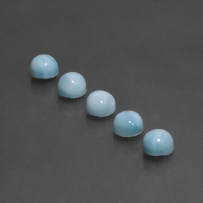 Gemas de larimar Azul natural de  ct, Corte Redondo, Opaco