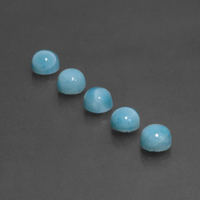 Gemas de larimar Azul natural de  ct, Corte Redondo, Opaco