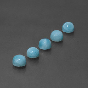 Gemas de larimar Azul natural de  ct, Corte Redondo, Opaco