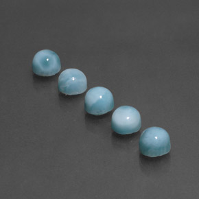Gemas de larimar azul natural de  ct, corte redondo, opaco
