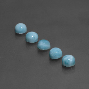 Gemas de larimar azul natural de  ct, corte redondo, opaco