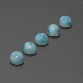 Gemas de larimar Azul natural de  ct, Corte Redondo, Opaco