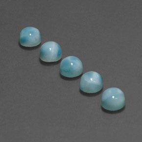 Gemas de larimar Azul natural de  ct, Corte Redondo, Opaco