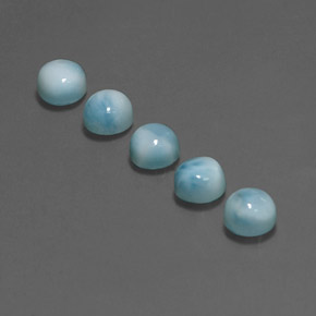 Gemas de larimar Azul natural de  ct, Corte Redondo, Opaco