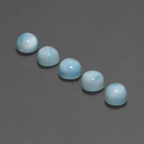 Gemas de larimar azul natural de  ct, corte redondo, opaco