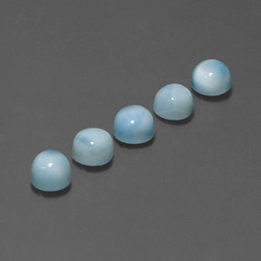 Gemas de larimar azul natural de  ct, corte redondo, opaco