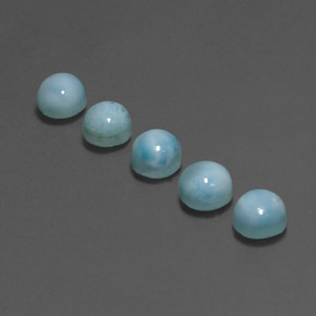 Gemas de larimar Azul natural de  ct, Corte Redondo, Opaco