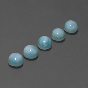 Gemas de larimar Azul natural de  ct, Corte Redondo, Opaco