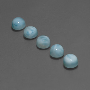 Gemas de larimar Azul natural de  ct, Corte Redondo, Opaco