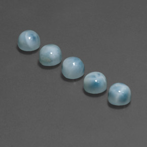 Gemas de larimar Azul natural de  ct, Corte Redondo, Opaco