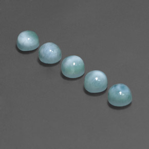 Gemas de larimar azul natural de  ct, corte redondo, opaco