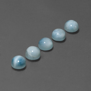 Gemas de larimar azul natural de  ct, corte redondo, opaco