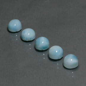 Gemas de larimar azul natural de  ct, corte redondo, opaco