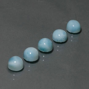 Gemas de larimar azul natural de  ct, corte redondo, opaco