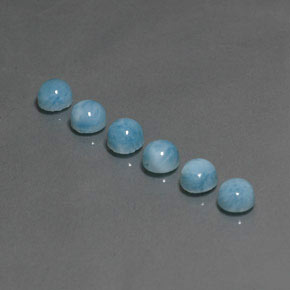 Gemas de larimar azul natural de  ct, corte redondo, opaco