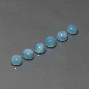 Gemas de larimar azul natural de  ct, corte redondo, opaco