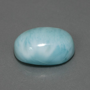 Larimar azul natural de 7,33 ct, corte óvalo, opaco