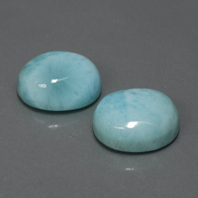 Gemas de larimar azul natural de  ct, corte óvalo, opaco
