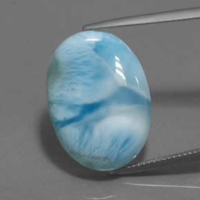 larimar Azul natural de 17.15 ct, Corte Óvalo, Opaco