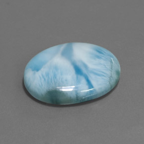 larimar Azul natural de 17.15 ct, Corte Óvalo, Opaco