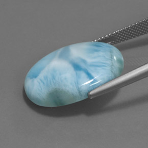 larimar Azul natural de 17.15 ct, Corte Óvalo, Opaco