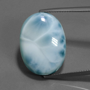 Larimar azul natural de 24,16 ct, corte óvalo, opaco