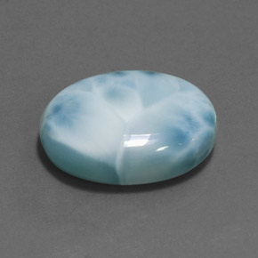 Larimar azul natural de 24,16 ct, corte óvalo, opaco