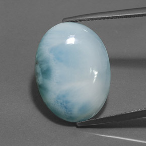 larimar Azul natural de 15.84 ct, Corte Óvalo, Opaco
