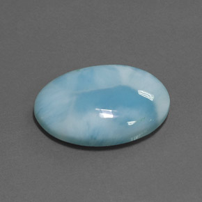 Larimar azul natural de 15,89 ct, corte óvalo, opaco