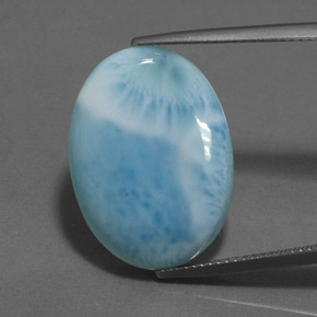 larimar Azul natural de 17.53 ct, Corte Óvalo, Opaco